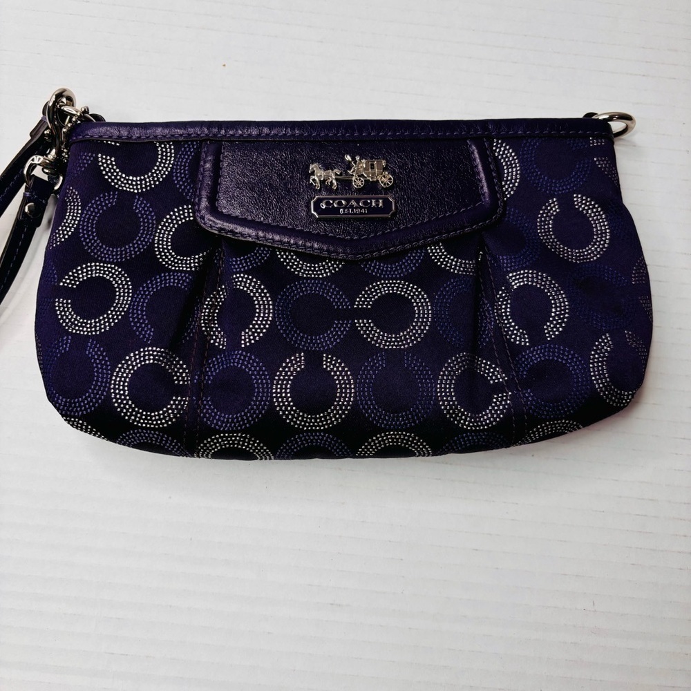COACH Madison Purple Opera Art Wristlet - Picture 2 of 6